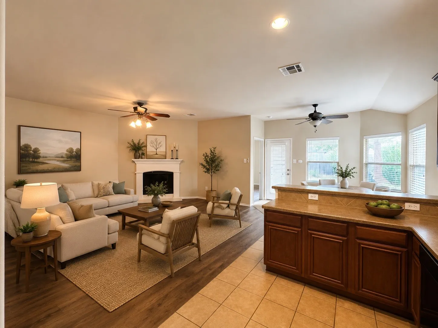 Virtaully staged living room option 2