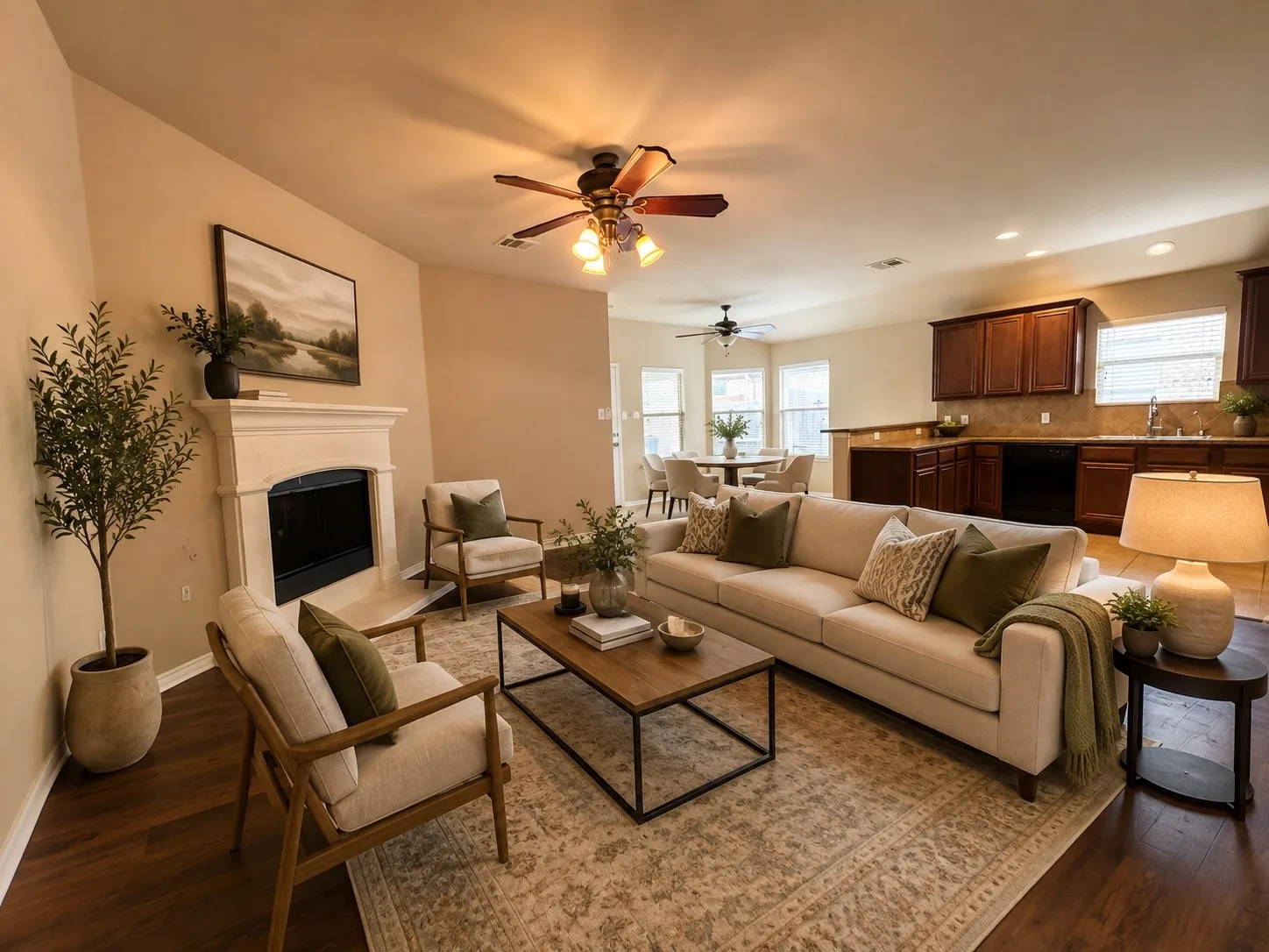 Virtaully staged living room option 1
