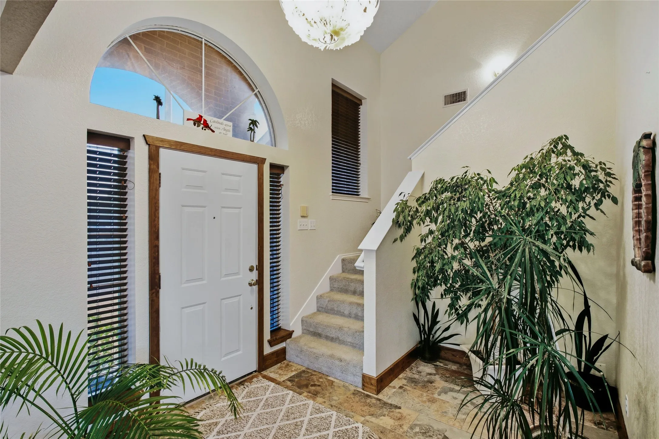 From the front door, see the dining gathering on your right or head upstairs on your left.