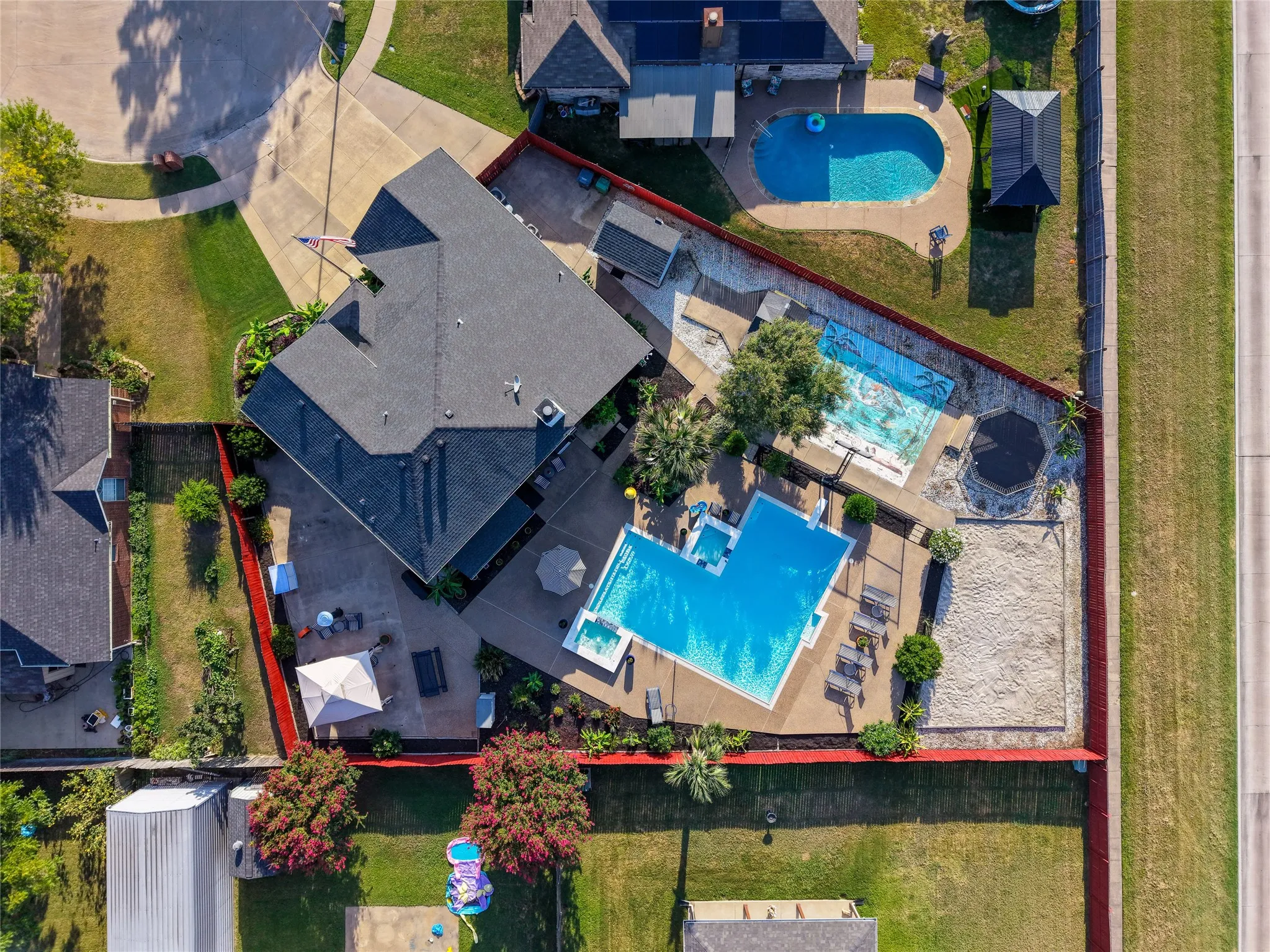 Pool, pergola, basketball court, sand pit, storage and HOME!
