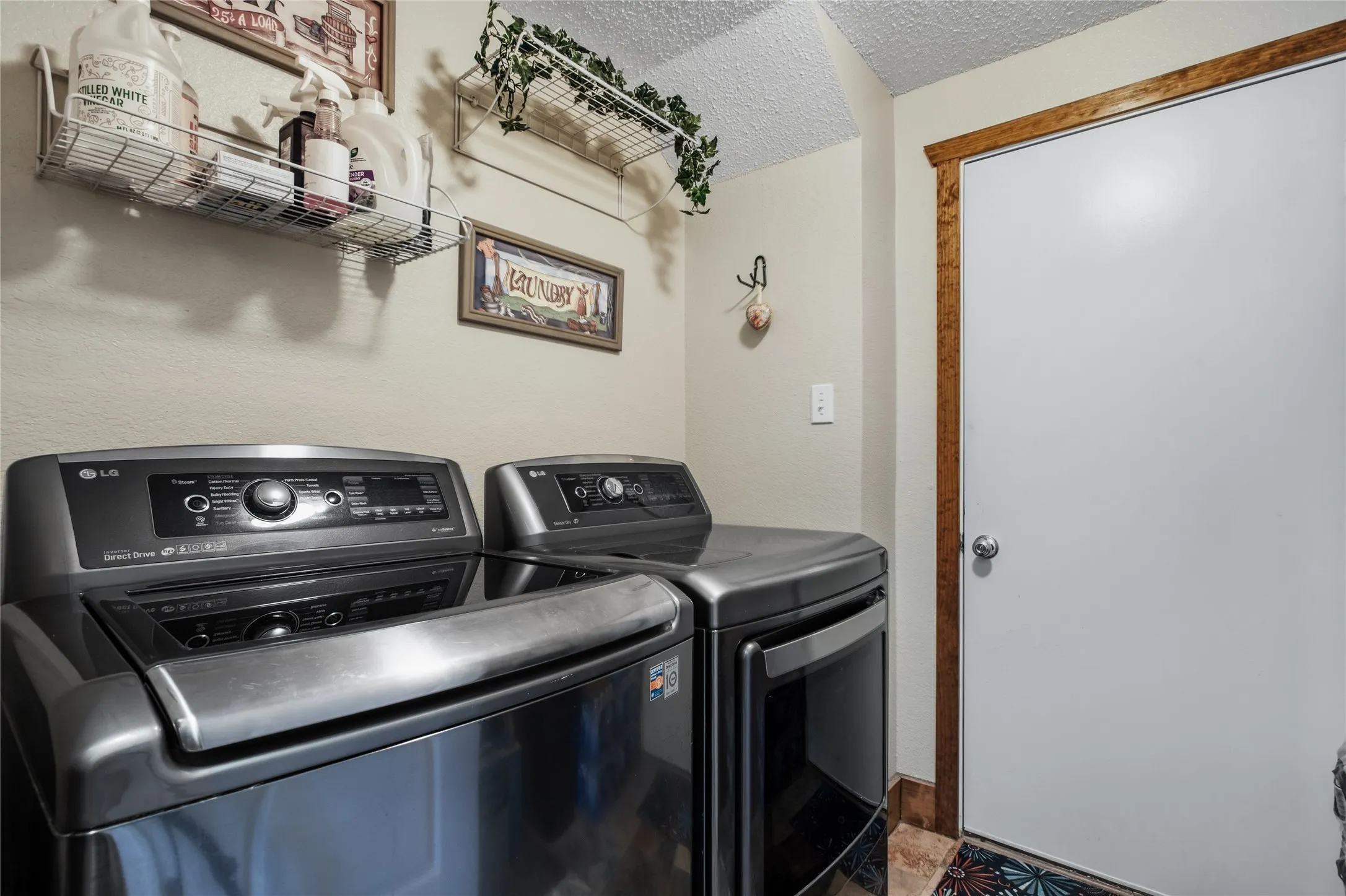 Laundry is the transition space from garage to family area.