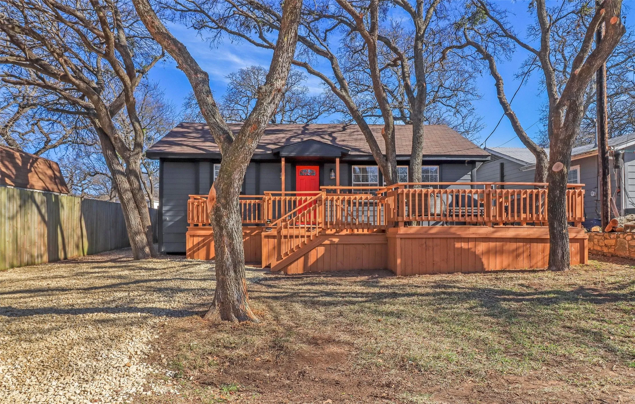 Recently renovated large lot with huge front deck