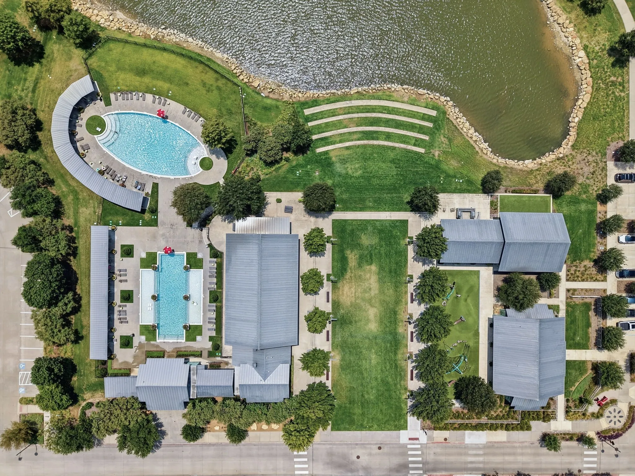 gym pool fishing pond. what more can you ask for