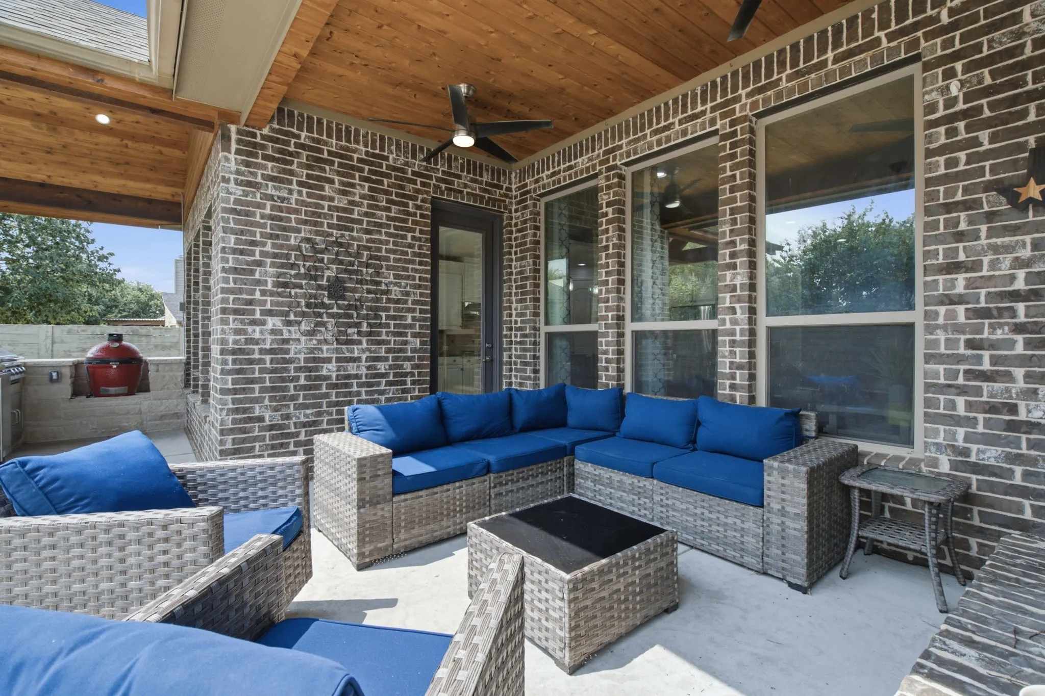 Covered back patio right outside back door