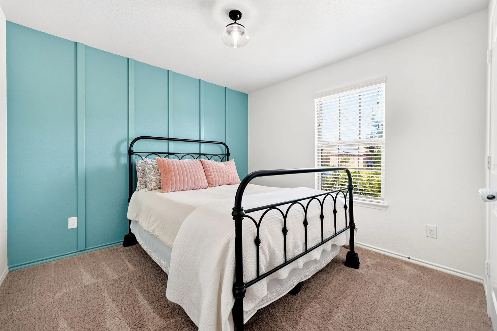 Accent wall with vertical paneling