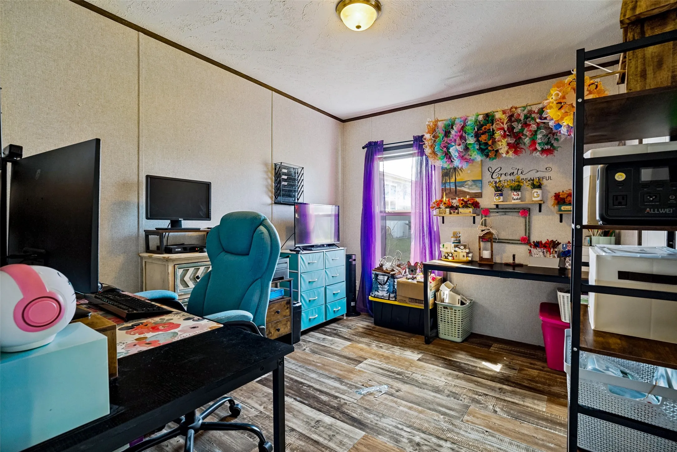 Wood-finish flooring throughout