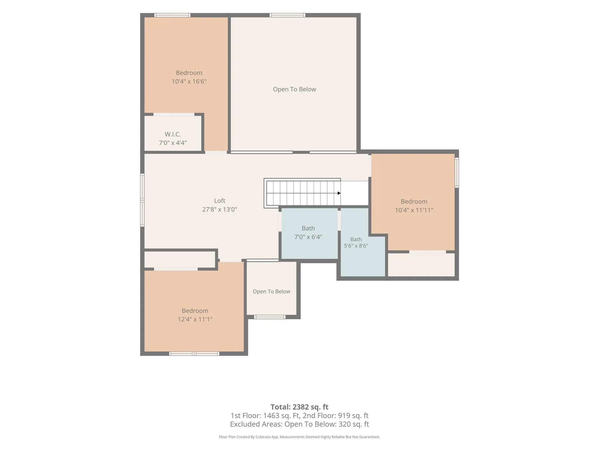 2nd floor; dimensions are approximate