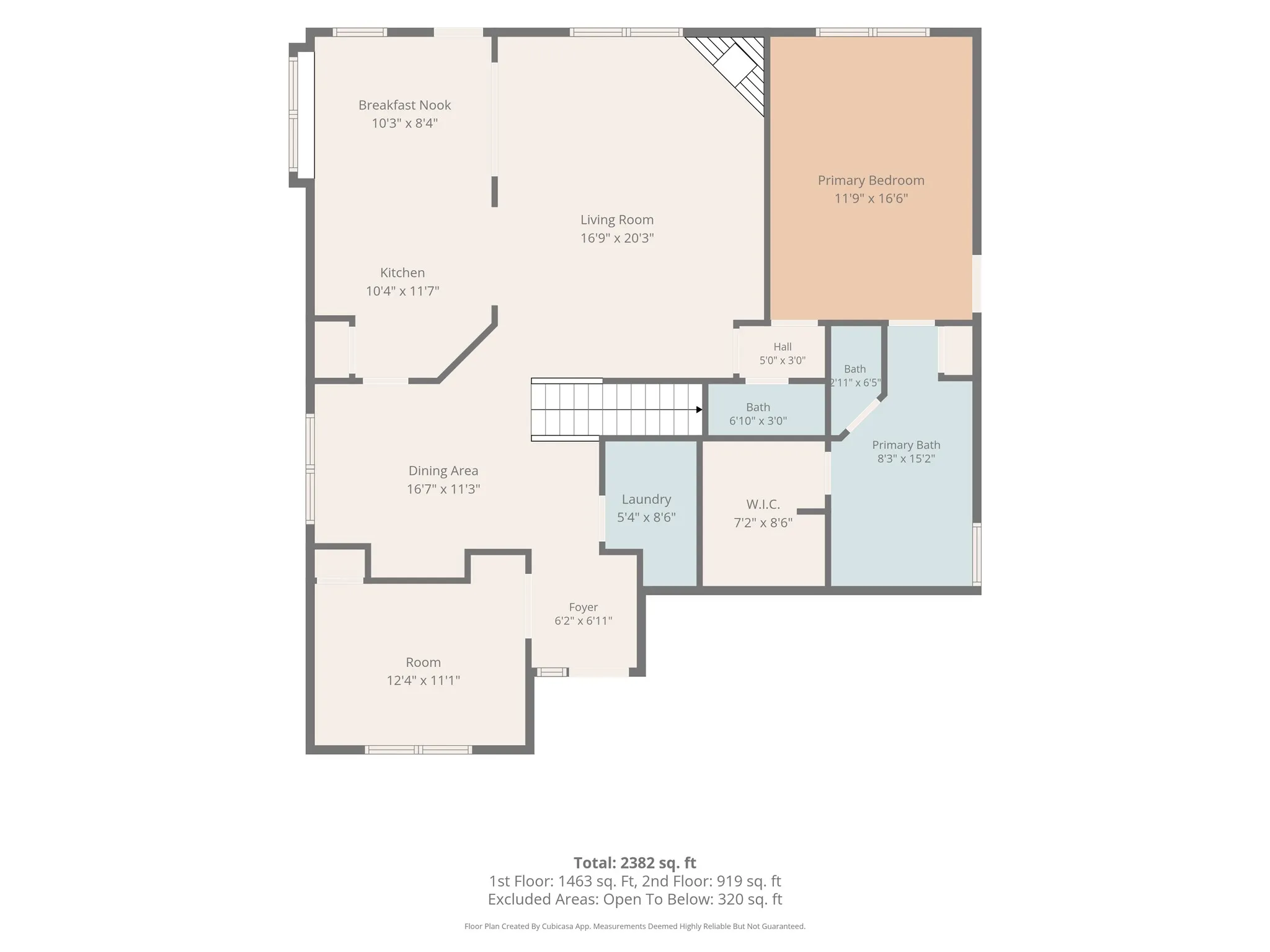 1st floor; dimensions are approximate
