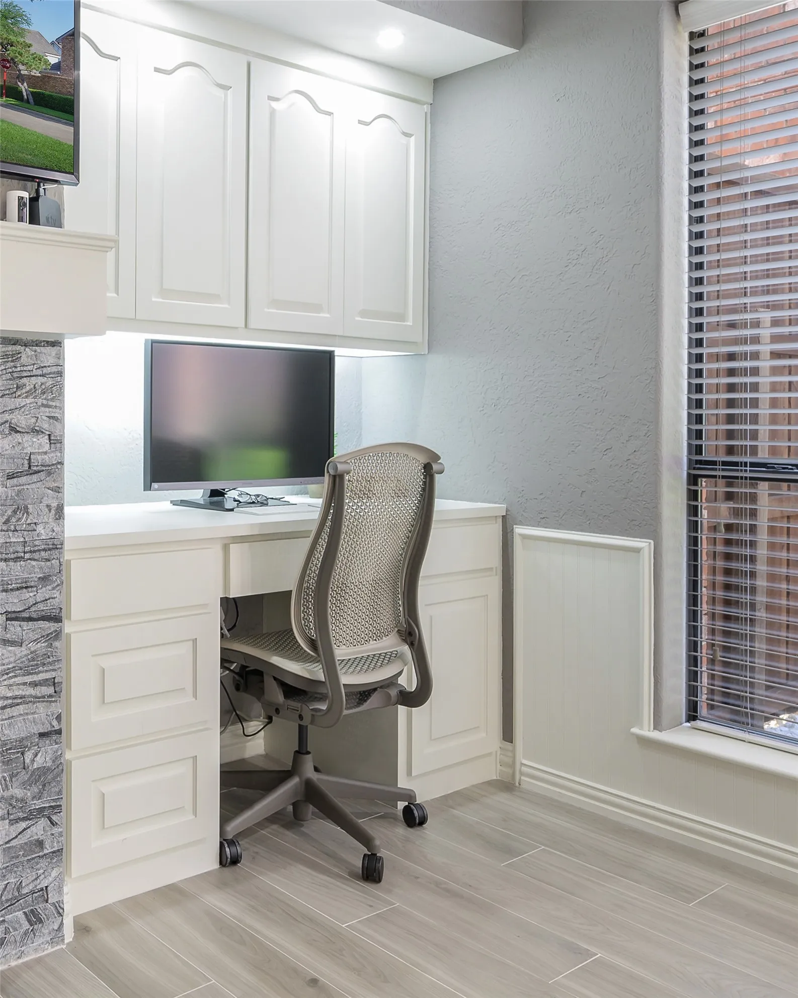 Desk area in living room