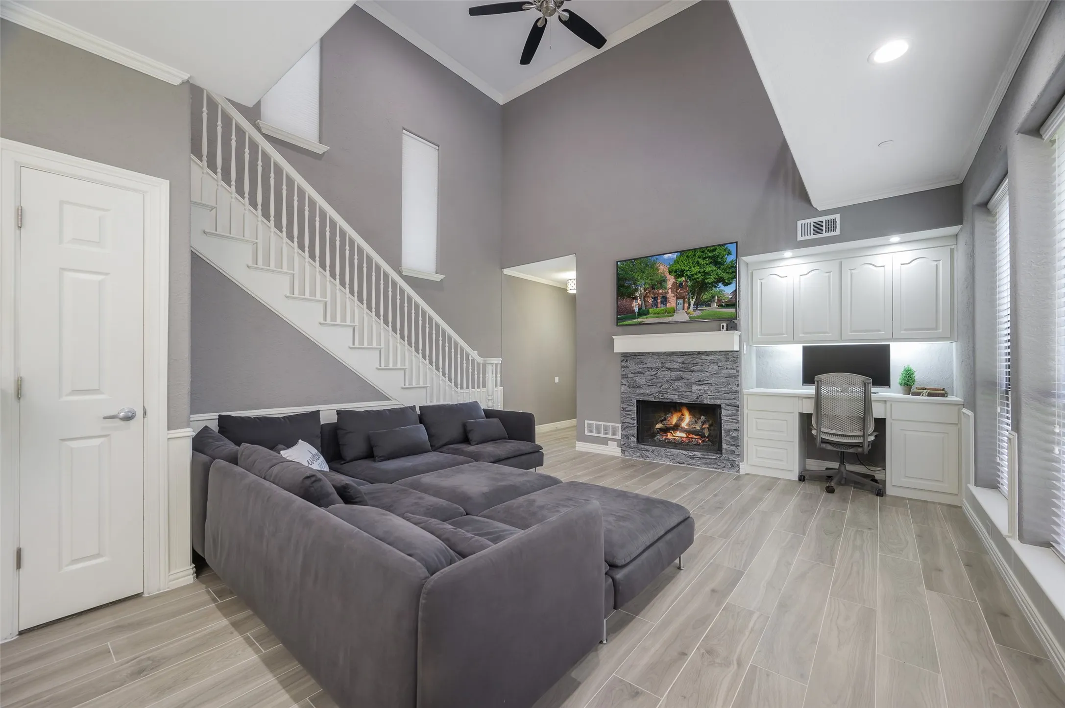 Office area in living room