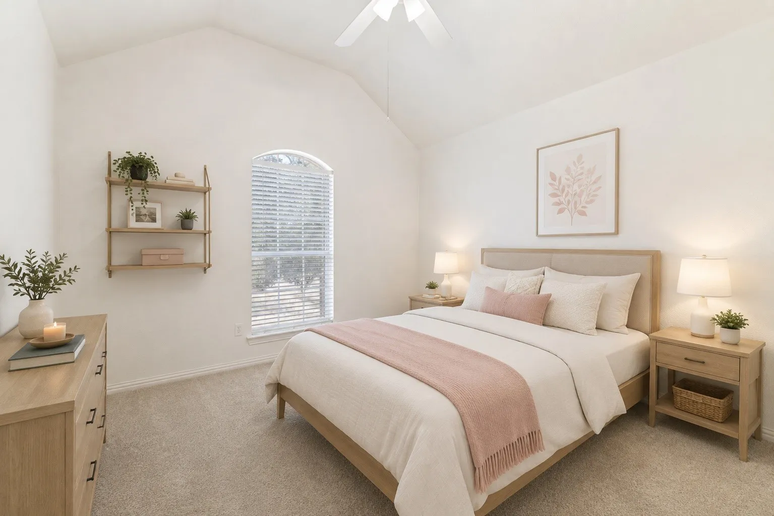 Virtually Staged Upstairs Bedroom