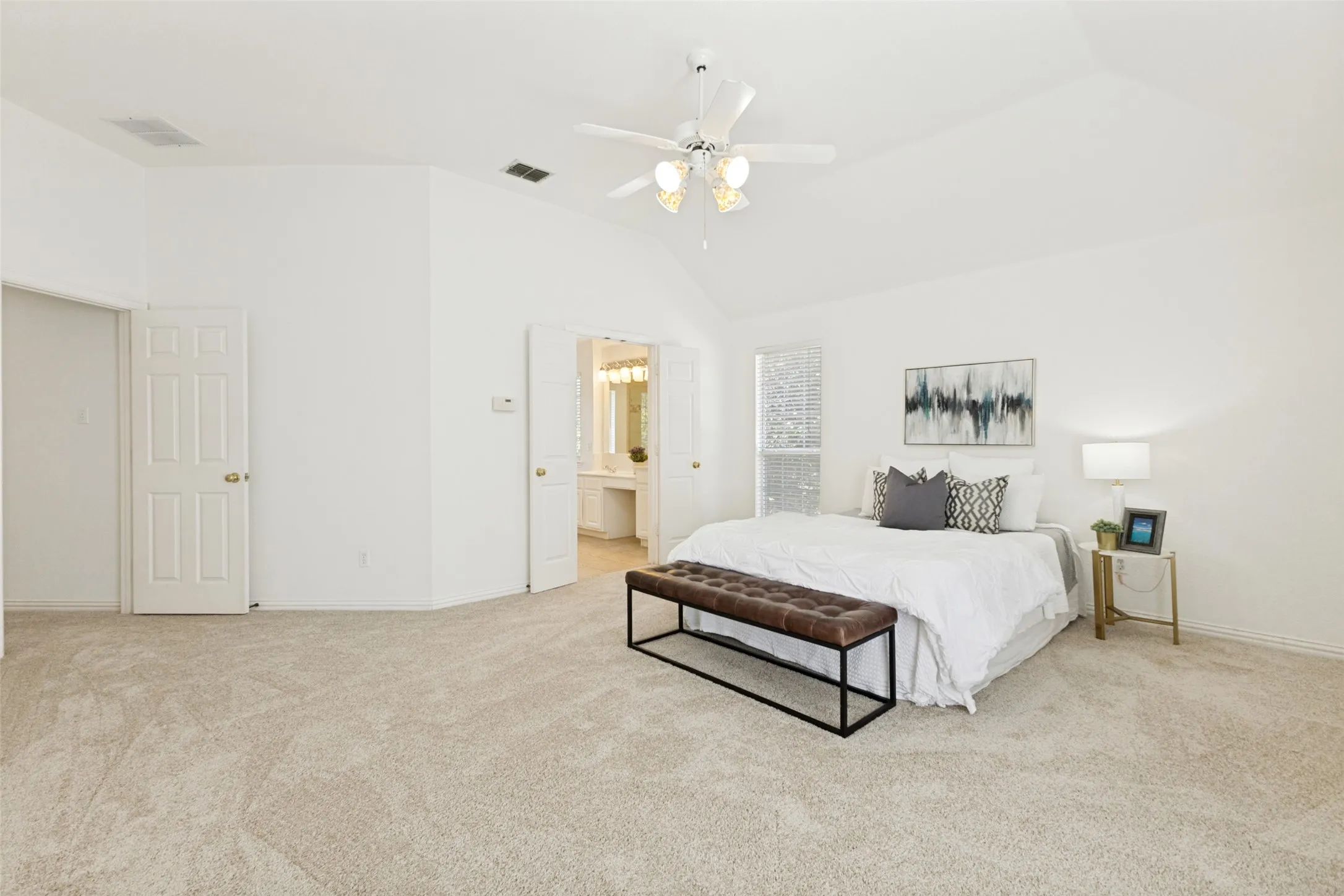 Oversized Primary Bedroom upstairs, allowing for more living space downstairs.