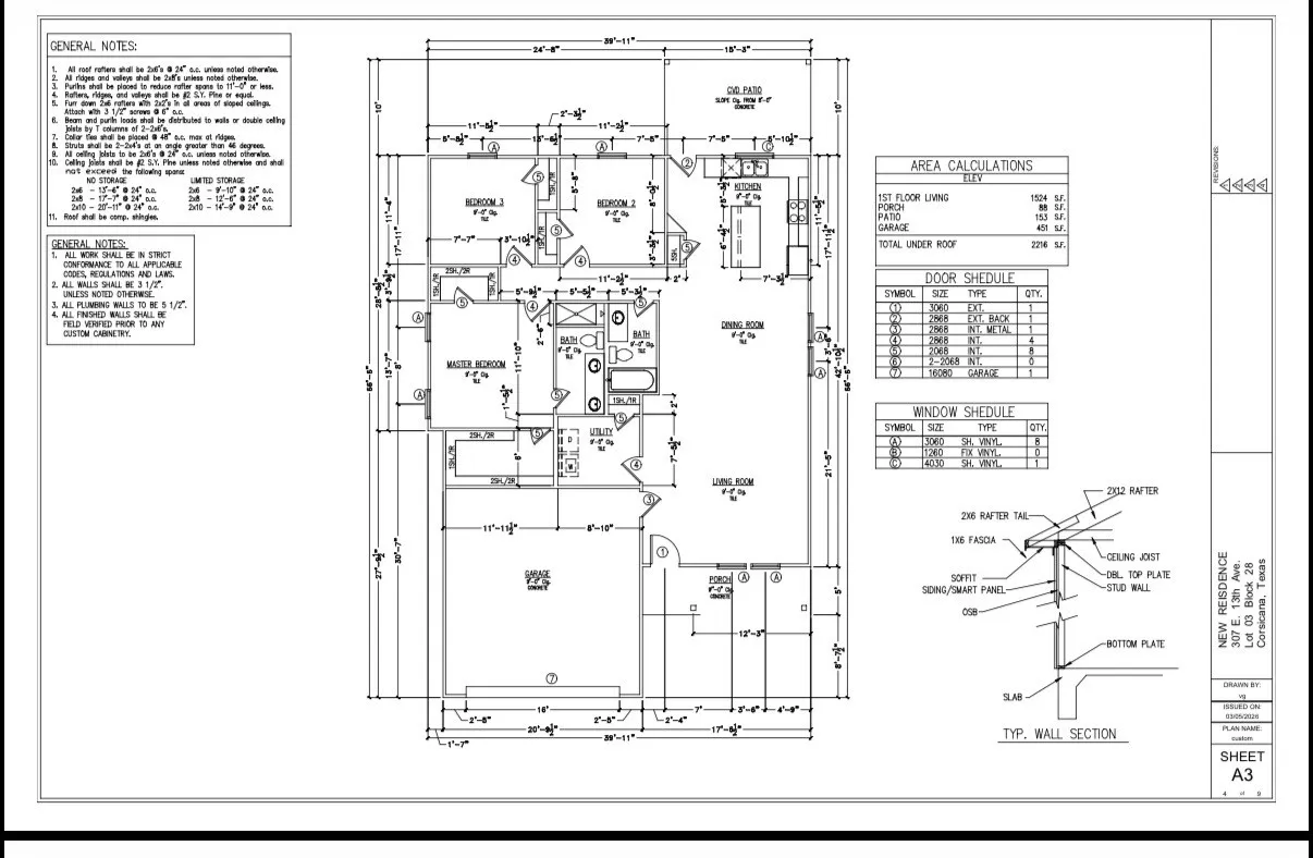Single Family Residence For Sale in Navarro County , 307 E 13th, Corsicana, Texas 75110, 3 Bedroom, 2 Bathroom, 2 Garage spaces, 1,524 Sqft, built in 2026, mls#21350197, Real Estate Agent in Corsicana, Homes For Sale in Navarro county, Homes For Sale in Corsicana, Realtor in Corsicana Texas, Real Estate Brokerage Independent Realty Texas, Luminita Cordes Realtor
