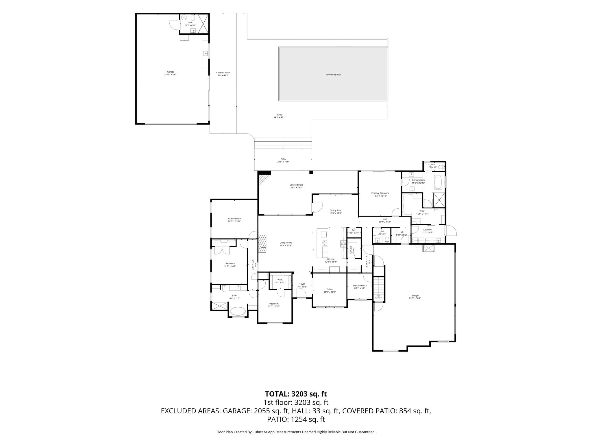 Main house and pool house floor plans