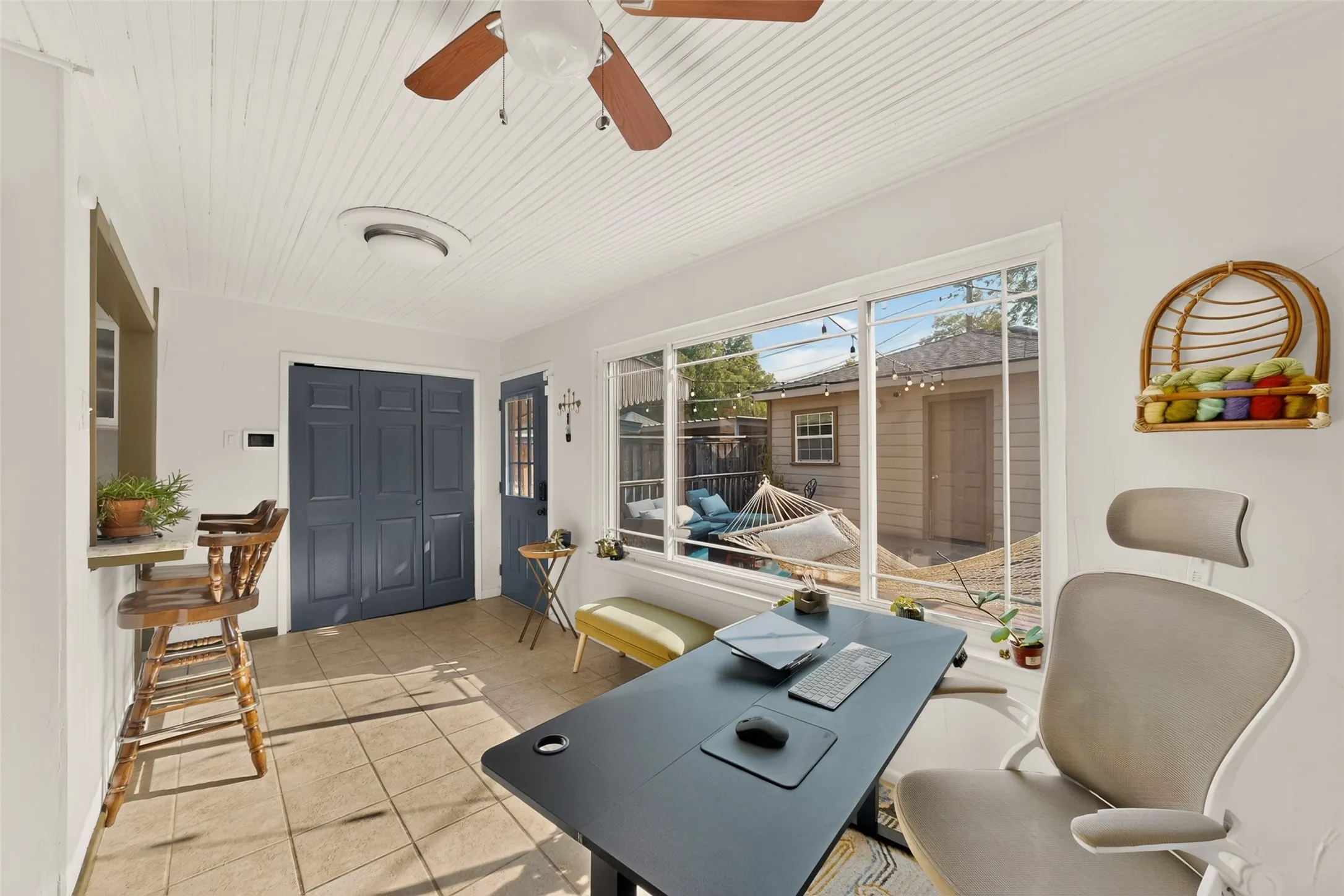 Beautiful east facing light streams in this flexible space.