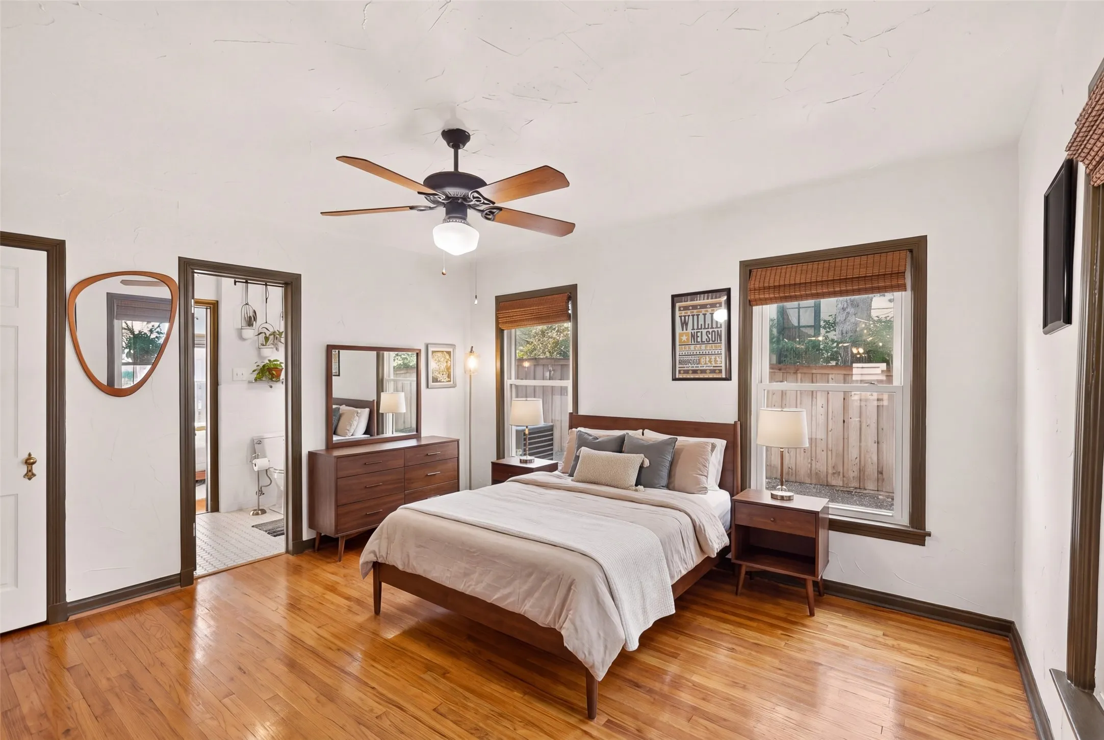 Second bedroom virtually staged as bedroom