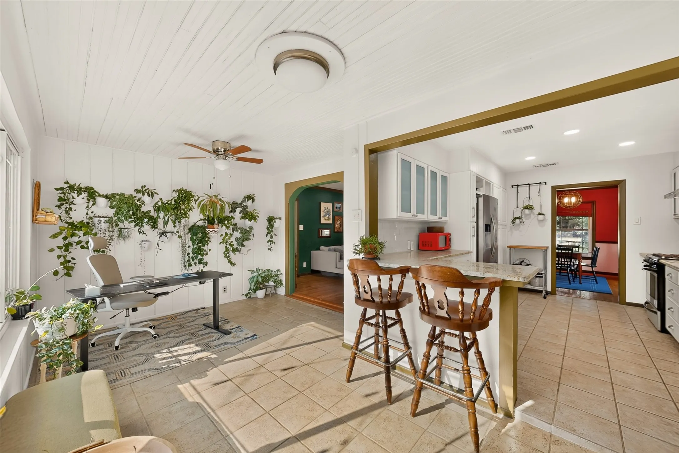 Eat in kitchen offers great space when you entertain, too.