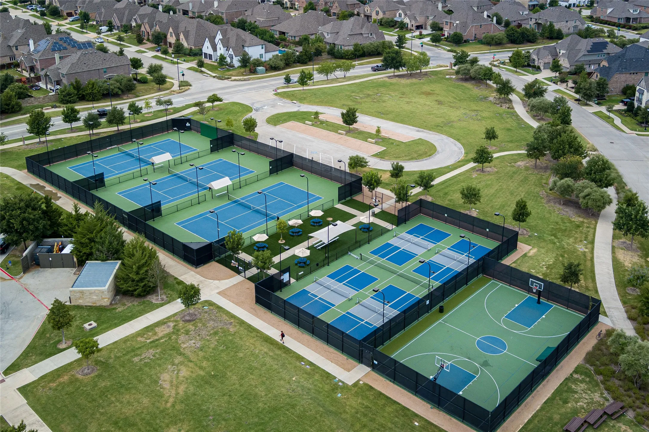 Tennis, basketball and Pickle courts