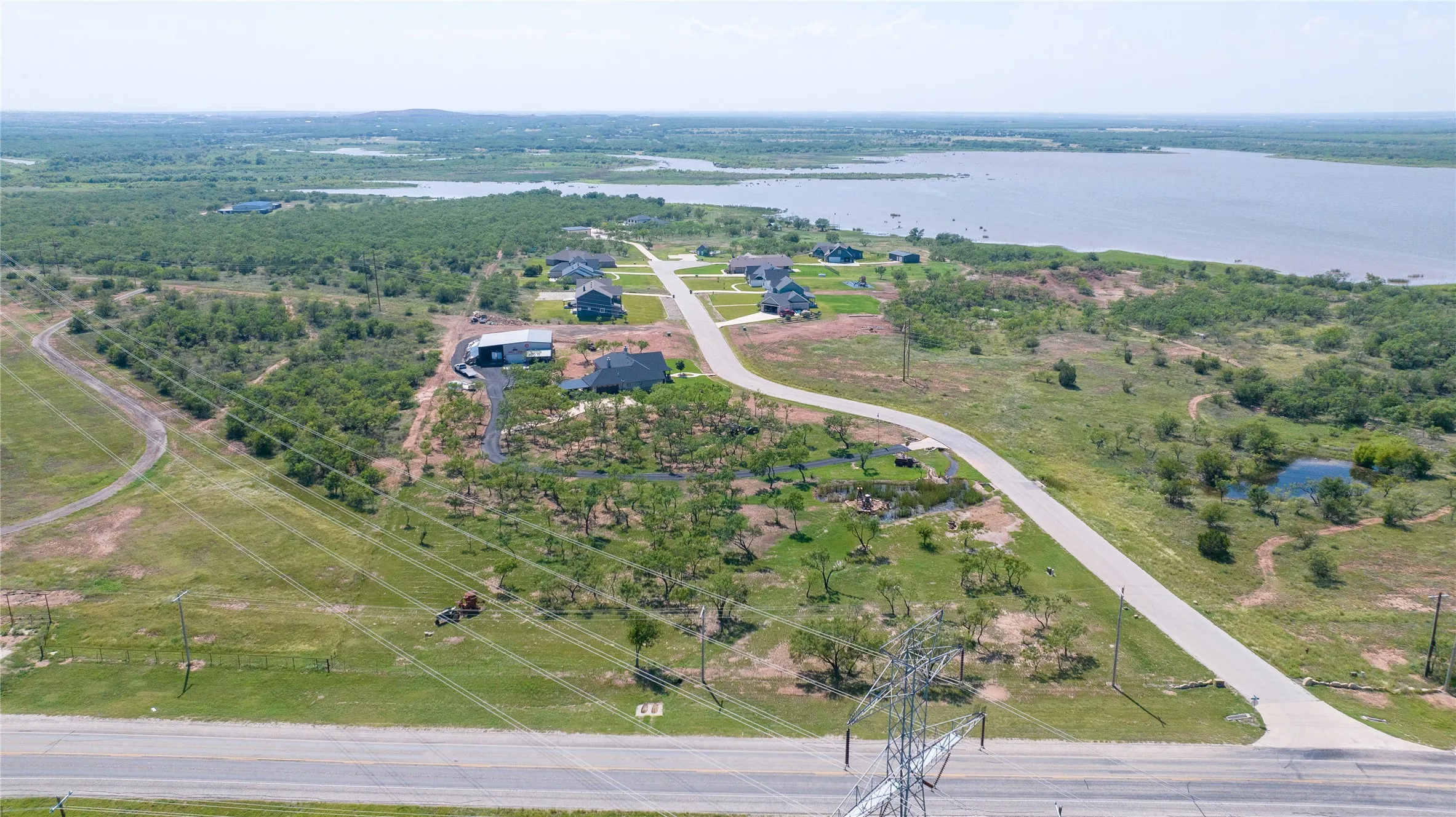 Facing West into the custom neighborhood of Lake Rock Trails.