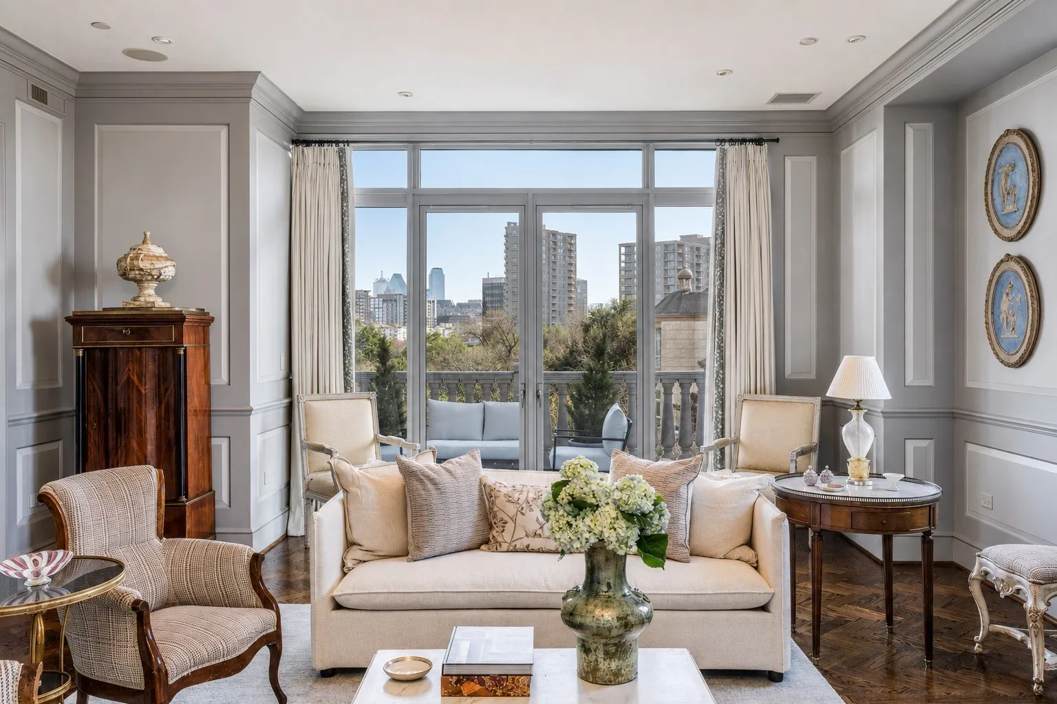 Living room with downtown views.
