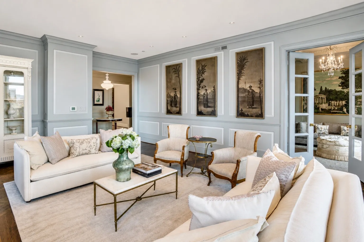Living room opens to the study.