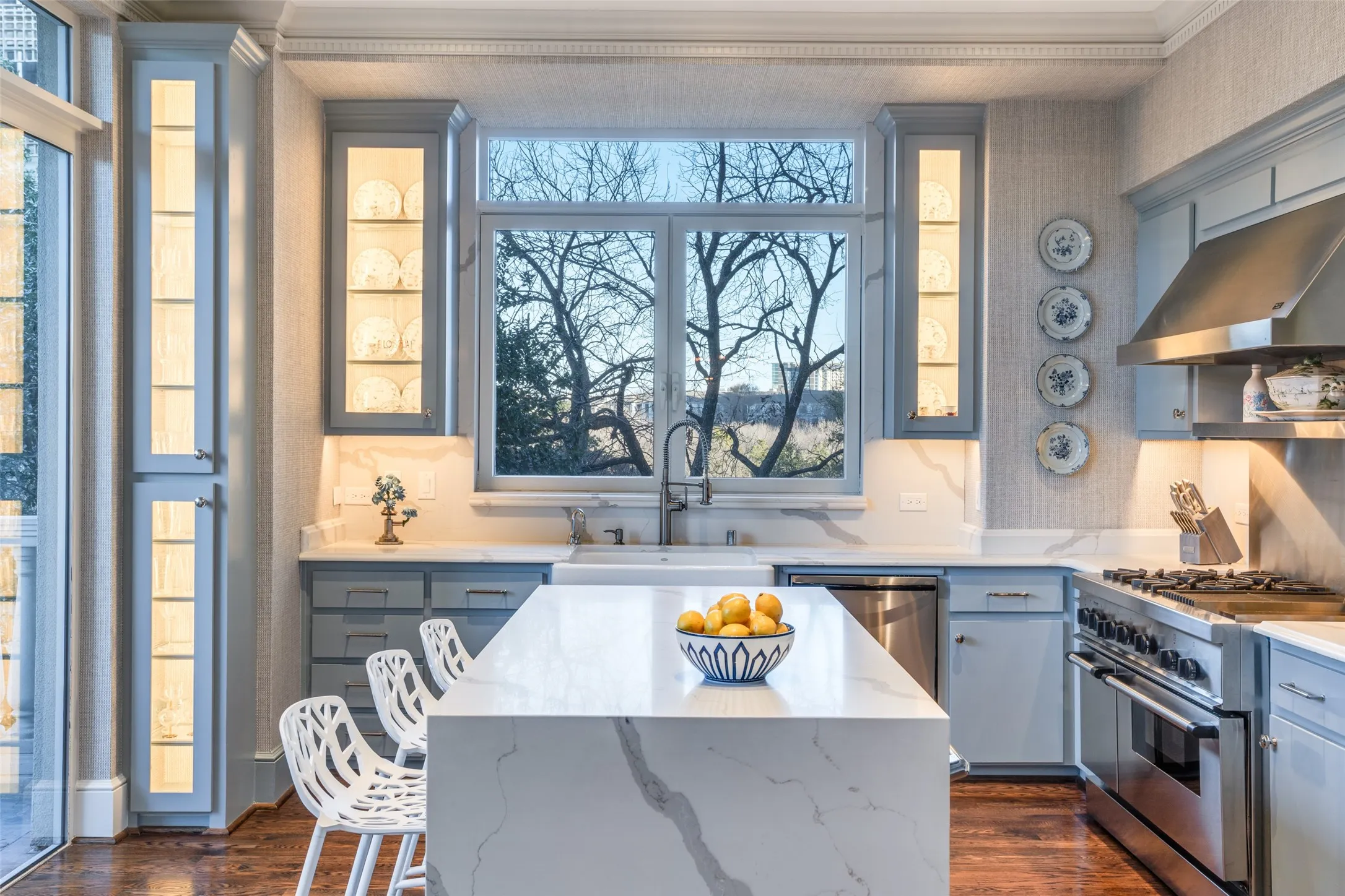 Chef's kitchen with private terrace.