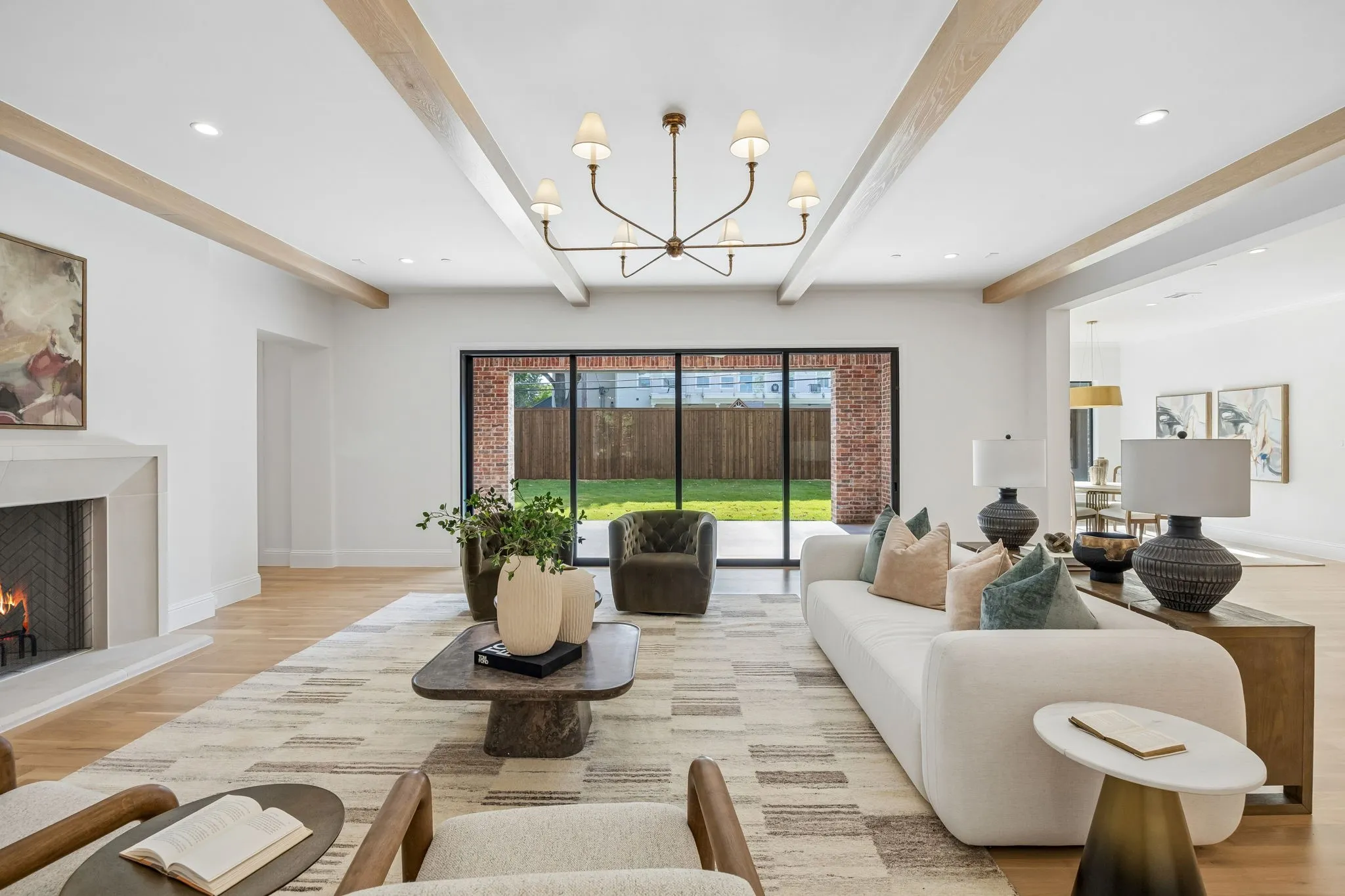 Living room in front of sliding glass door