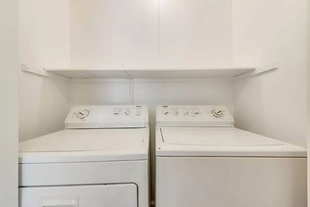 Built-in shelving with white finish