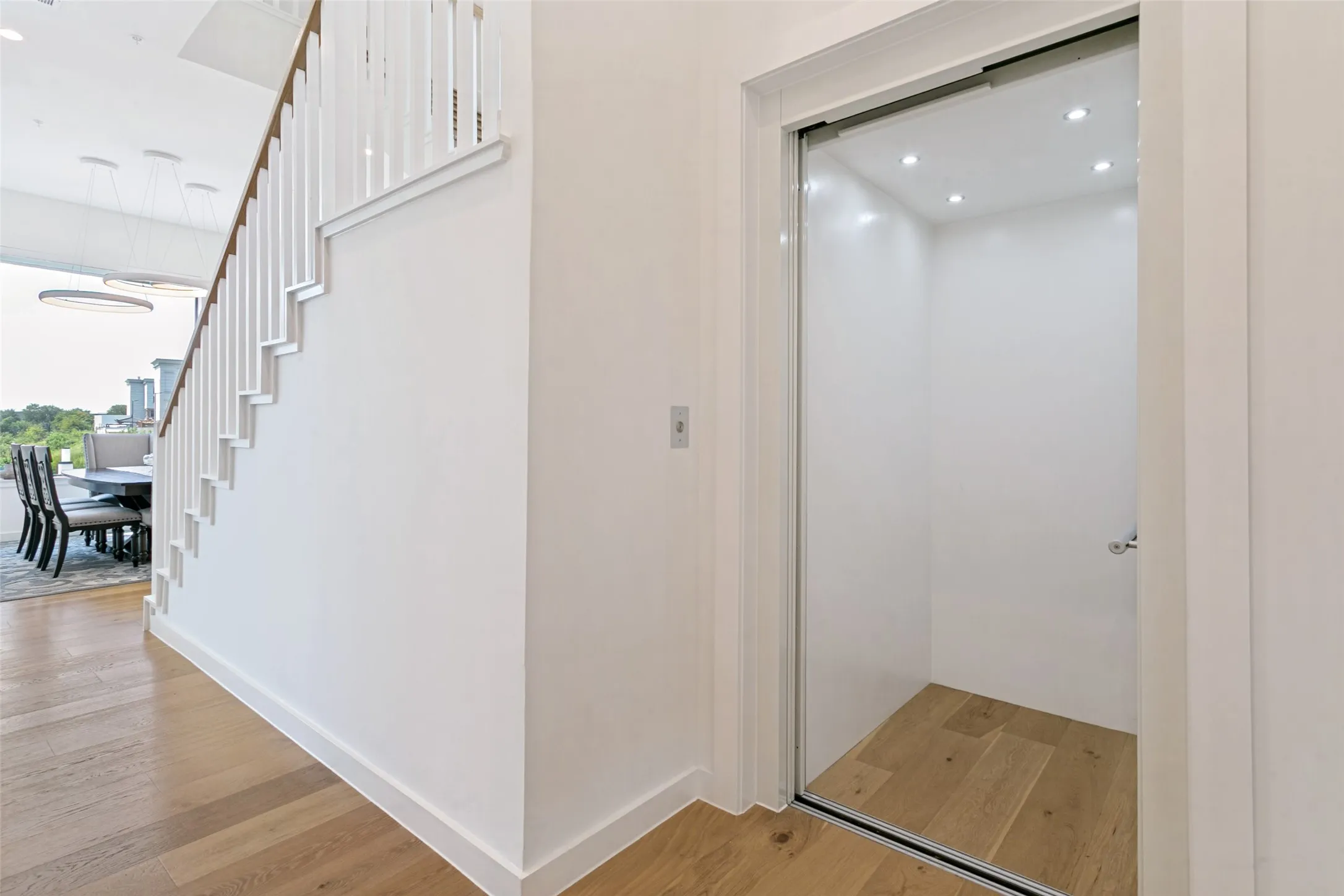 Private elevator provides effortless access between levels.