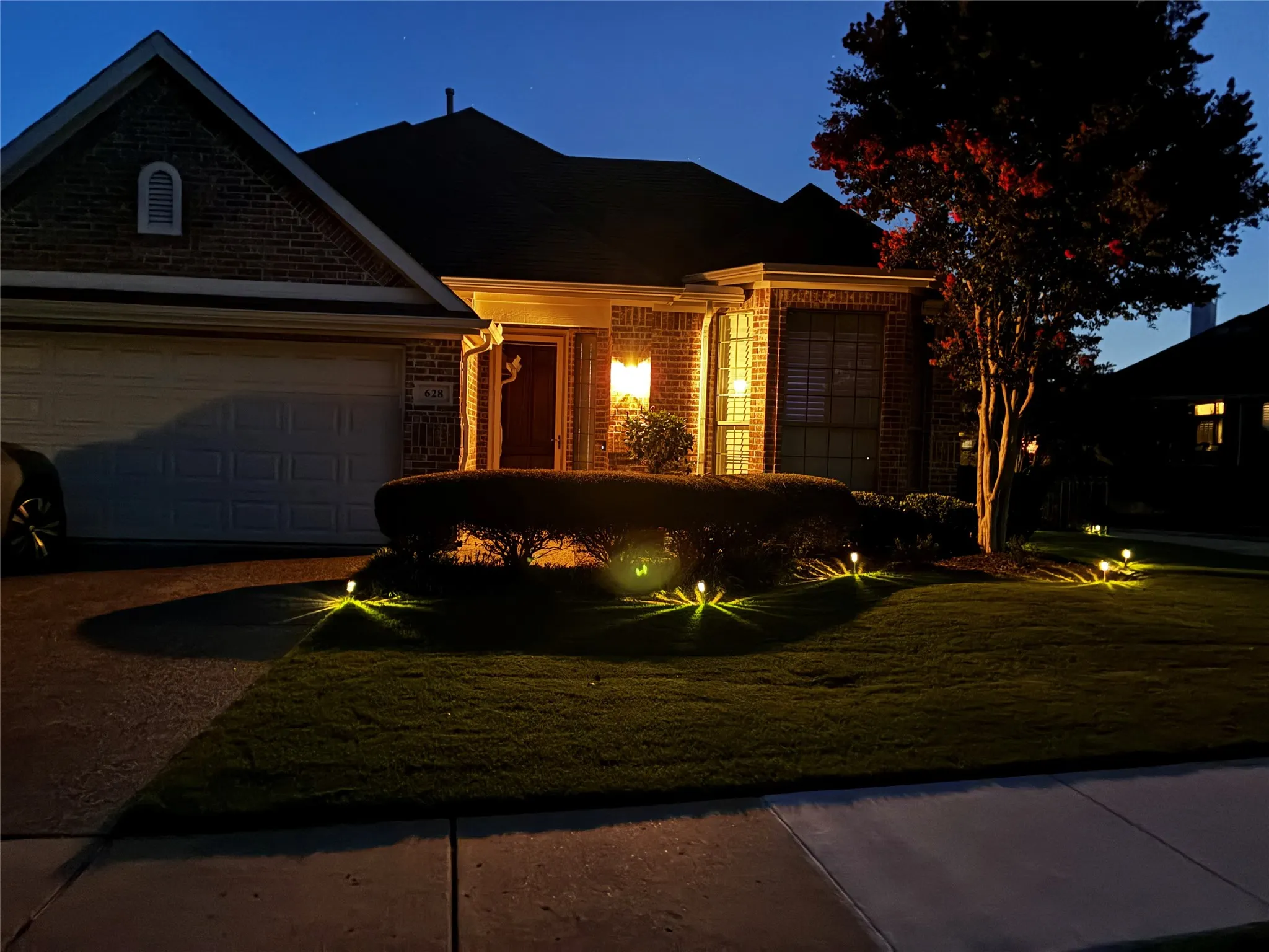 Night View of Front of House