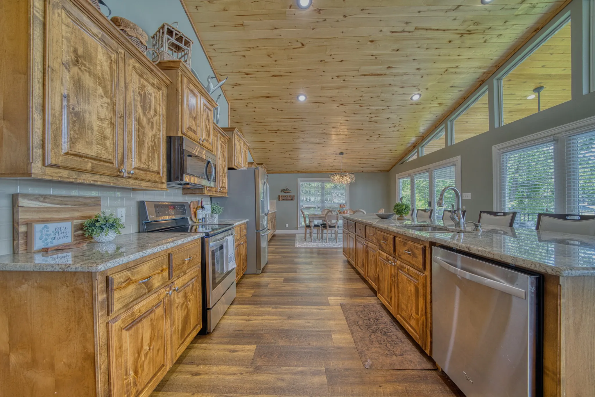 Wood-finish flooring throughout