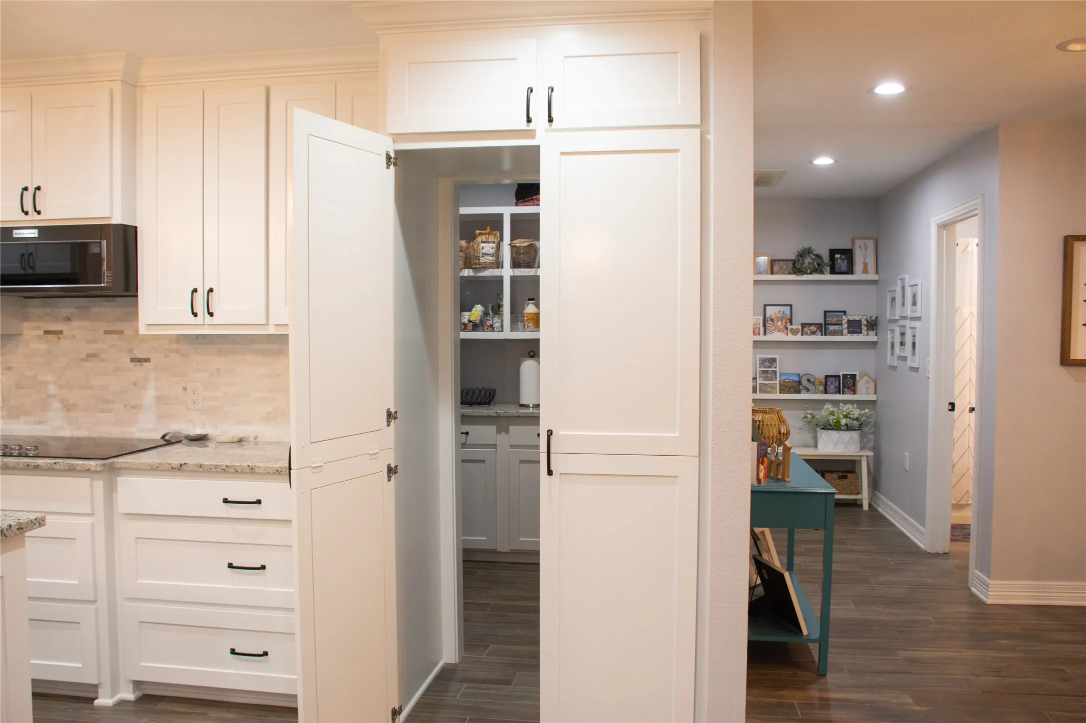Hidden walk in pantry in kitchen
