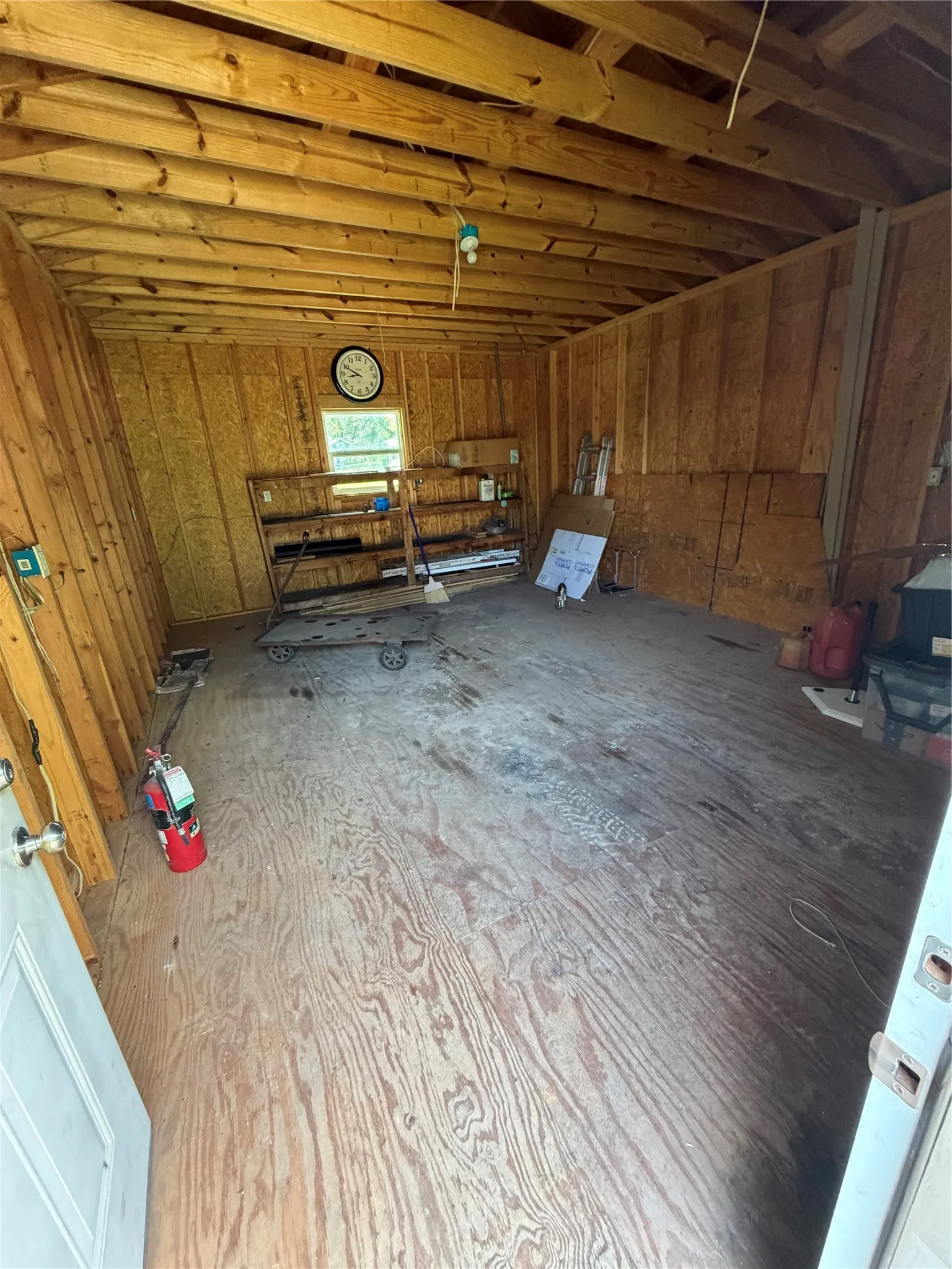 View inside workshop built in 214 on slab foundation.