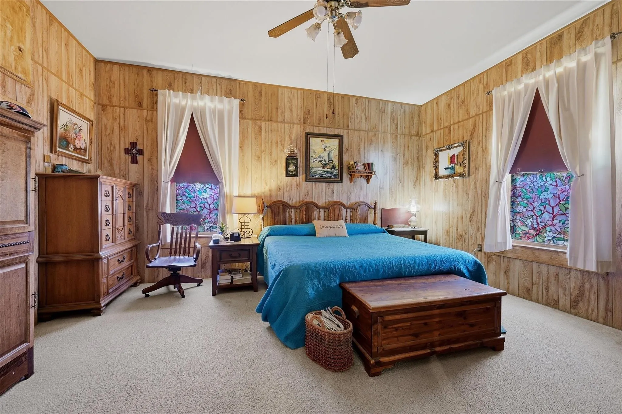 Wood paneling on walls