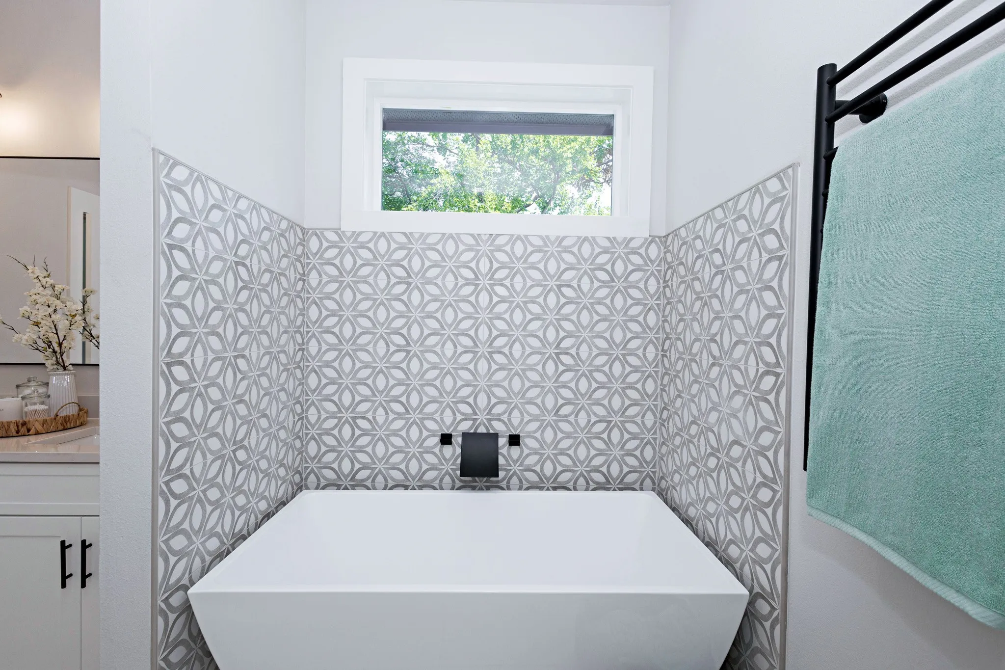 Dimmable Lighting sets the mood as you relax and recharge in this luxurious Free Standing Soaking Tub.