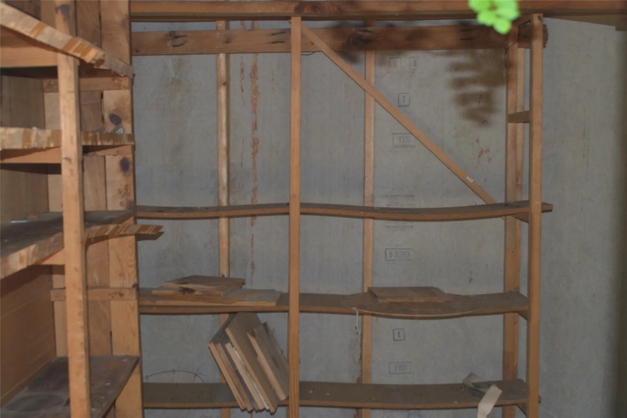 Interior of first storage building