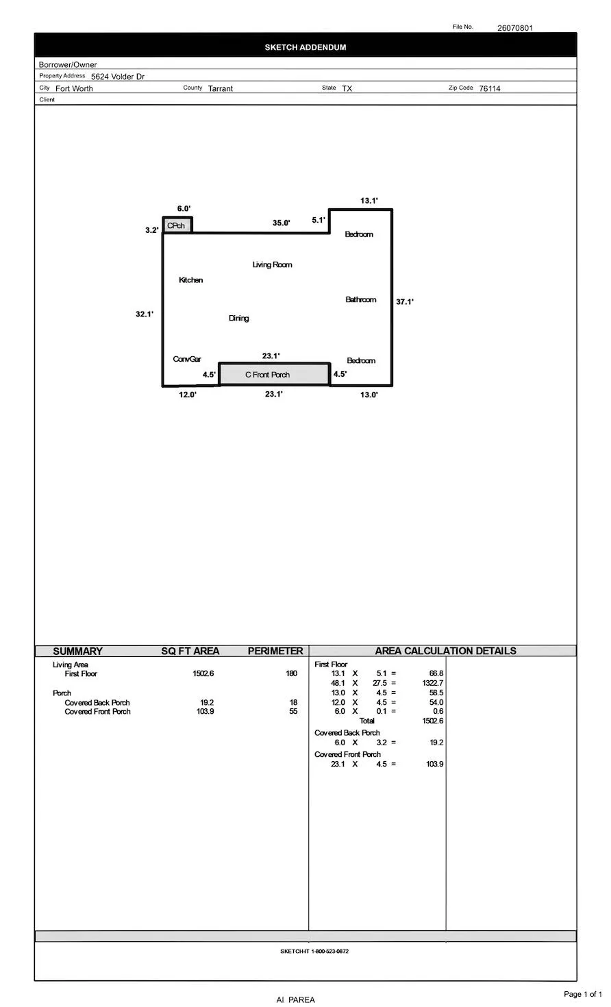 Measured at 1502.6 sq.ft