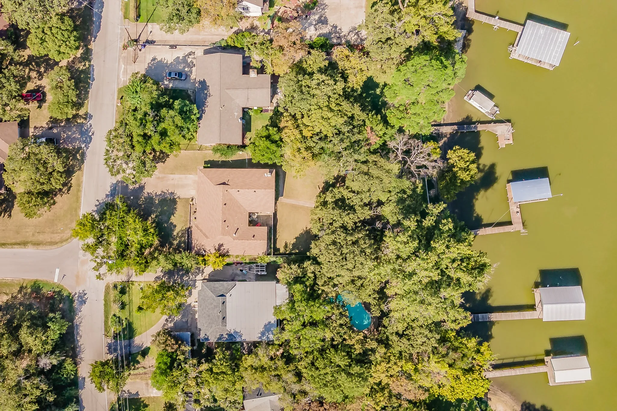 Aerial view of residential area