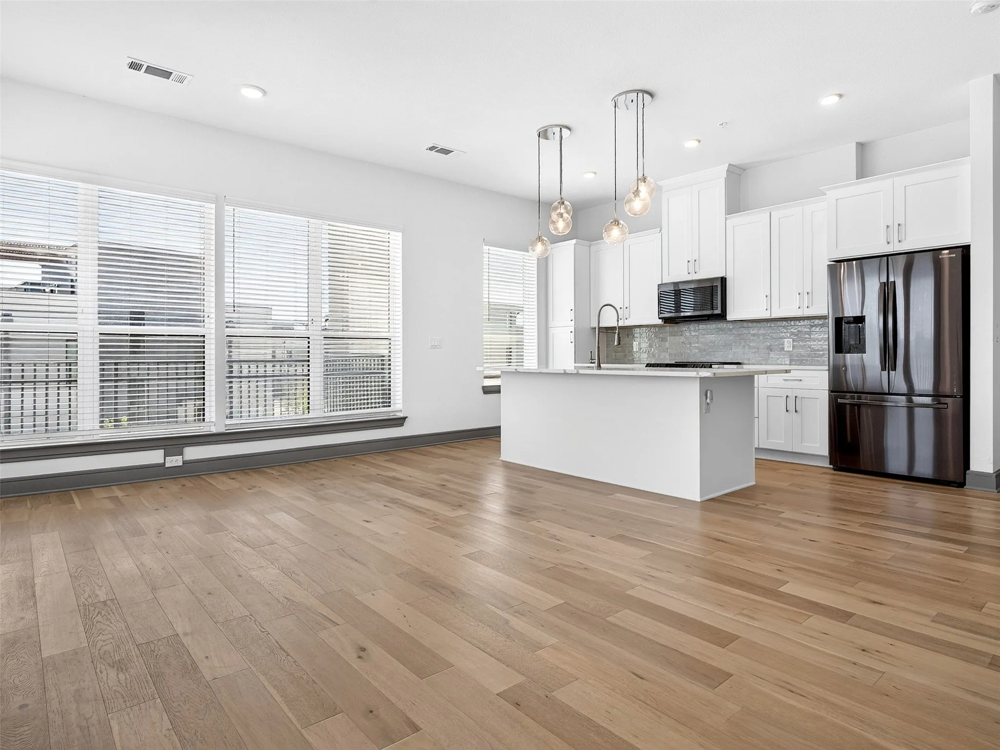 Wood-finish flooring throughout