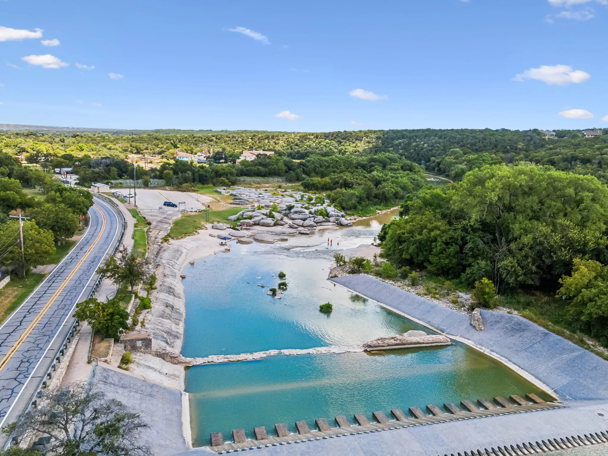 Paluxy River weir near Big Rocks Park