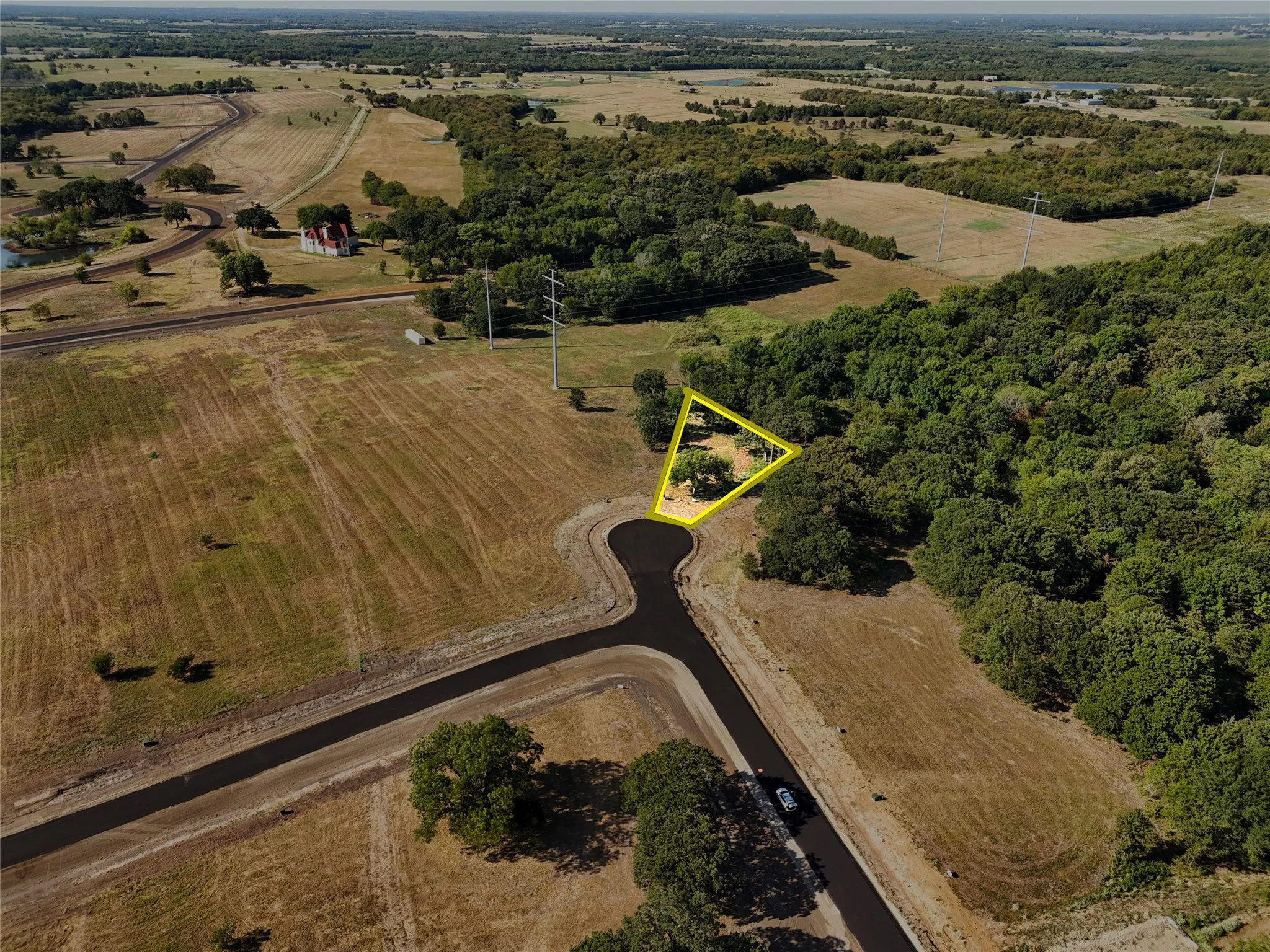 Aerial view with a rural view