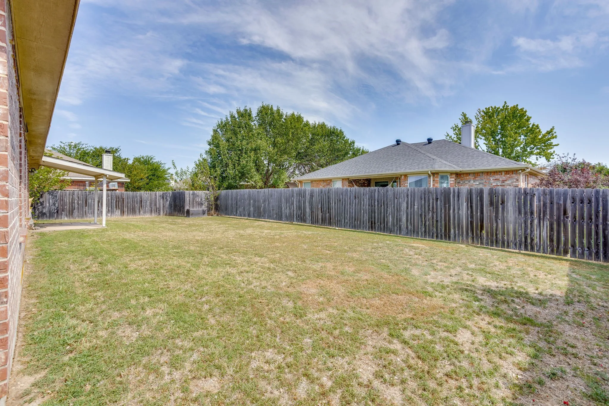 Fenced back yard