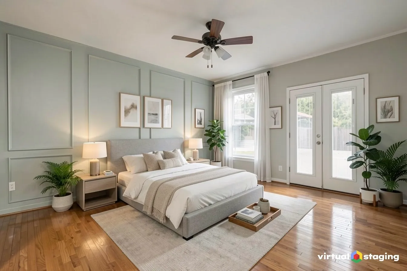 Virtually Staged*** Primary Bedroom - Separate Wing with Patio Doors
