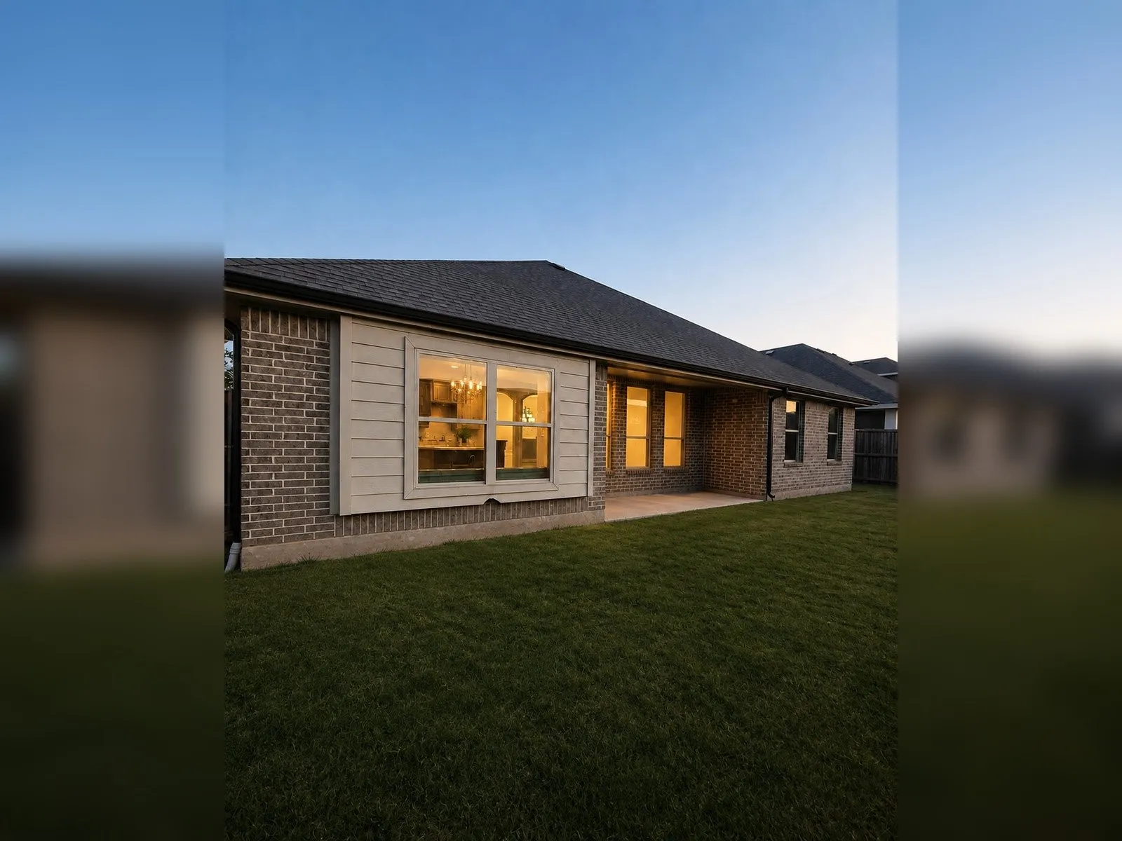 Brick exterior with light siding accent