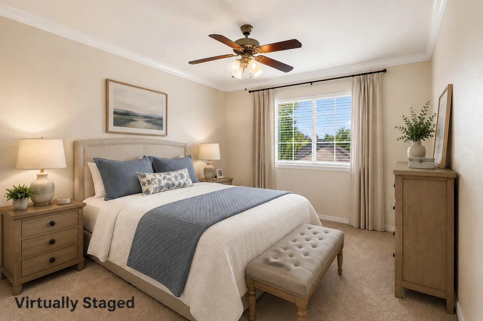 Both upstairs bedrooms are nicely sized with great closets, ceiling fans and recent carpet and paint