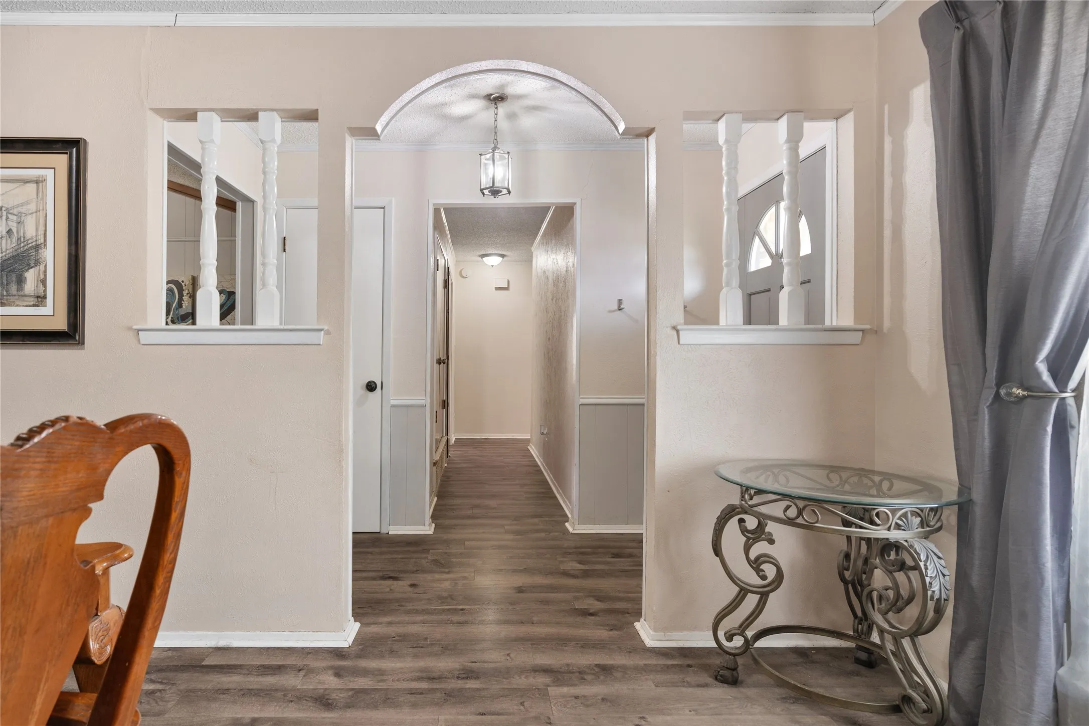 Formal dining area has room for a quite reading and or sitting area just off the entry.