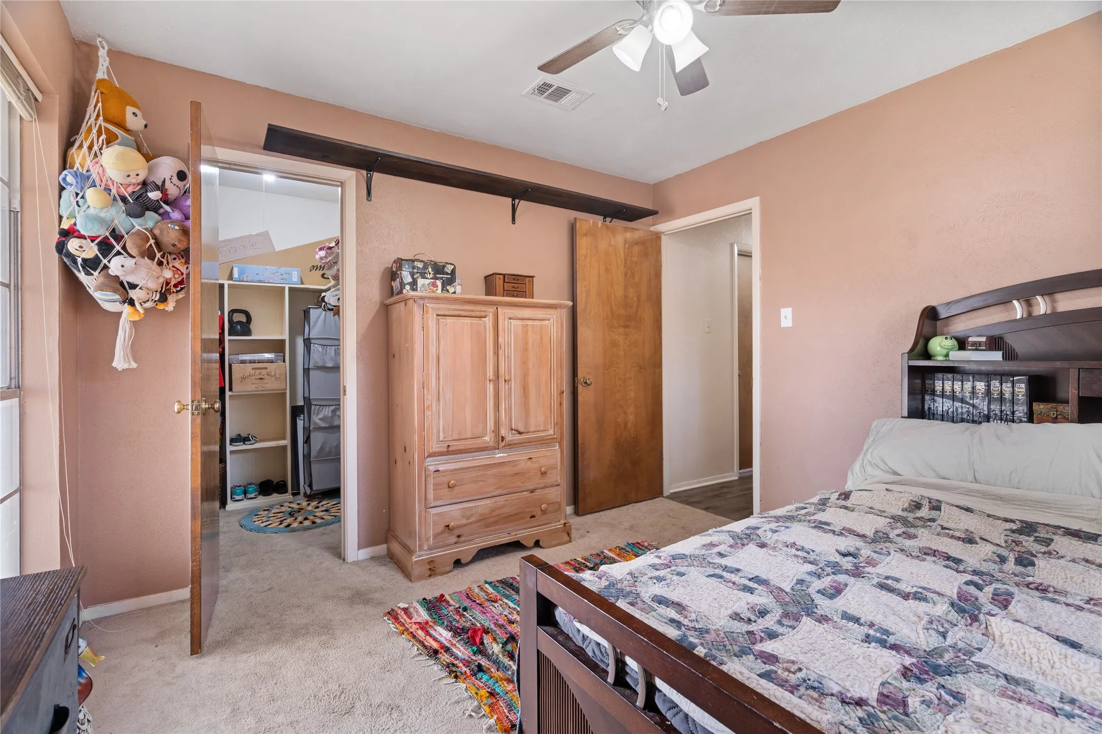 Bedroom #2 roomy enough for the Littles toys and enhanced organized 5 X 5  closet space.