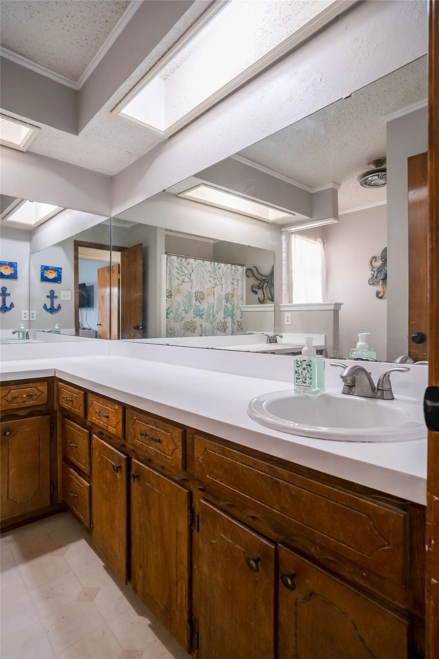 Yes it's that big.  The hall bath has dual sinks and cabinets galore prefect for teens to share