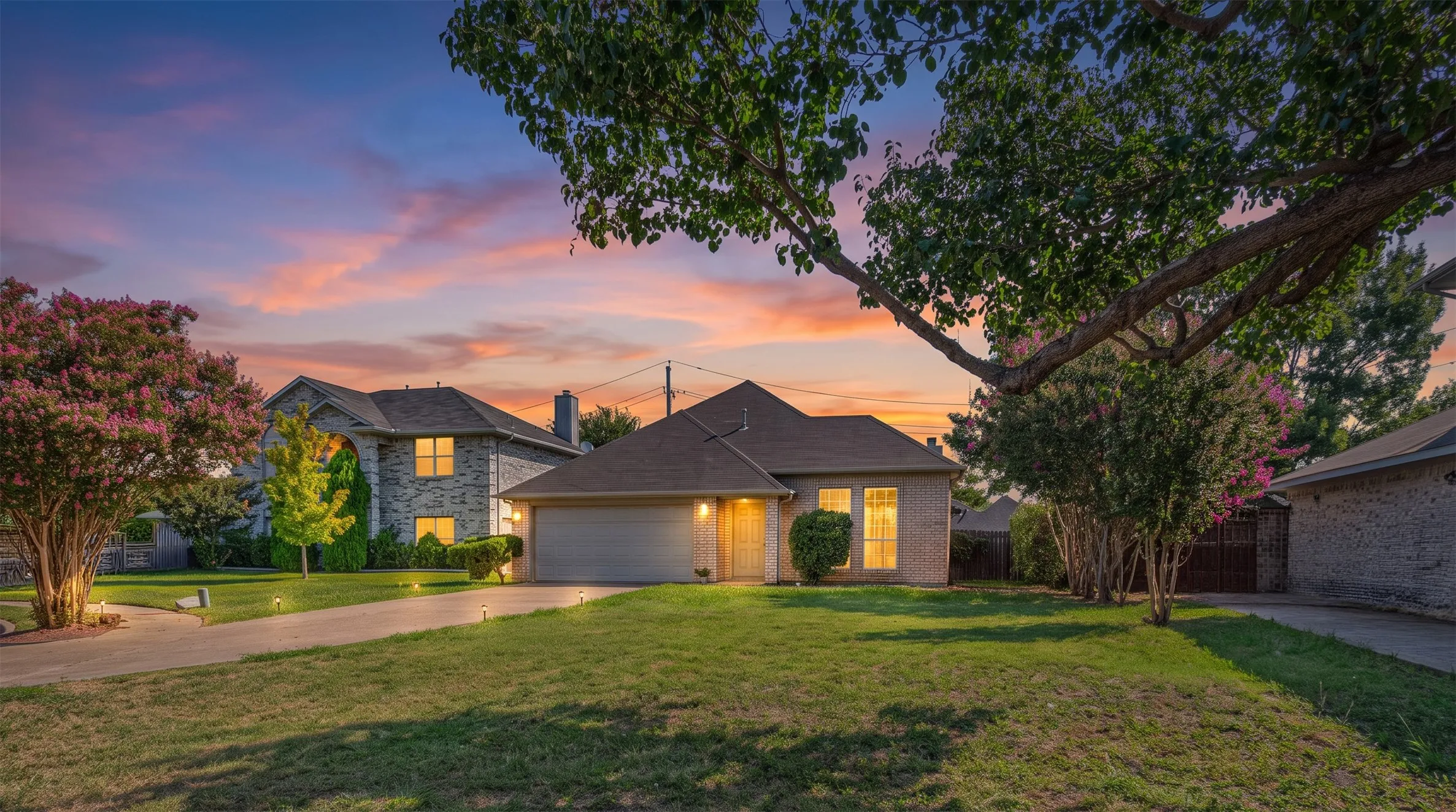 Front of Home.  Virtual Twilight