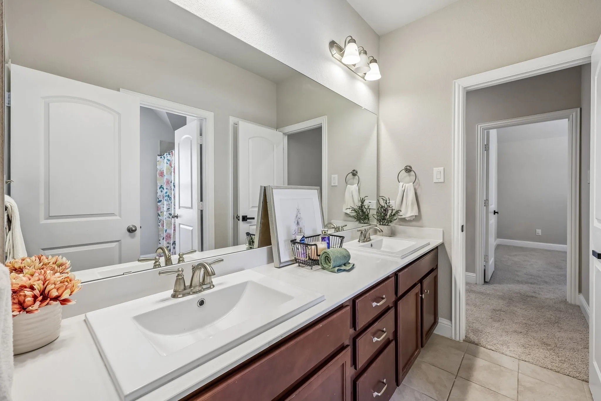 Jack and Jill Bathroom with separate shower/toilet